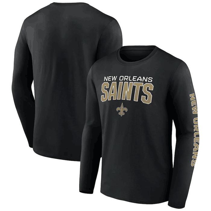 Men's New Orleans Saints Black Go the Distance Long Sleeve T-Shirt
